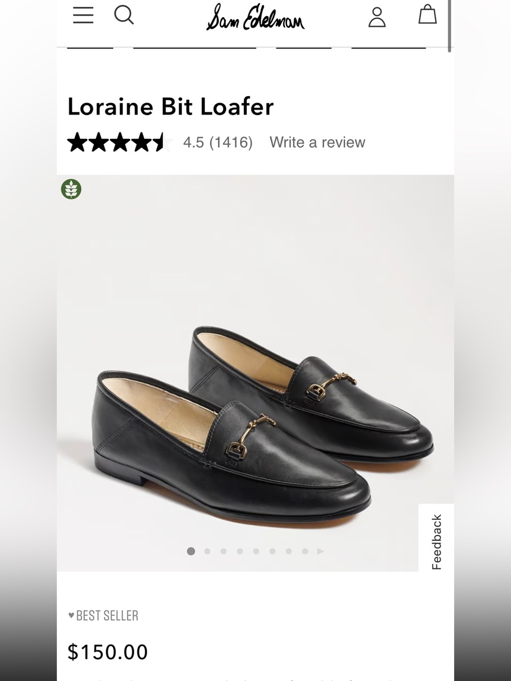 Sam Edelman Loraine Bit Loafer in Black with Gold Bit